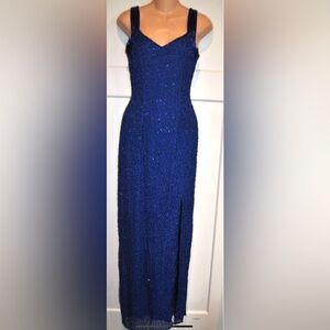 CACHE Beaded Silk Long Formal Party Vintage Dress size Small